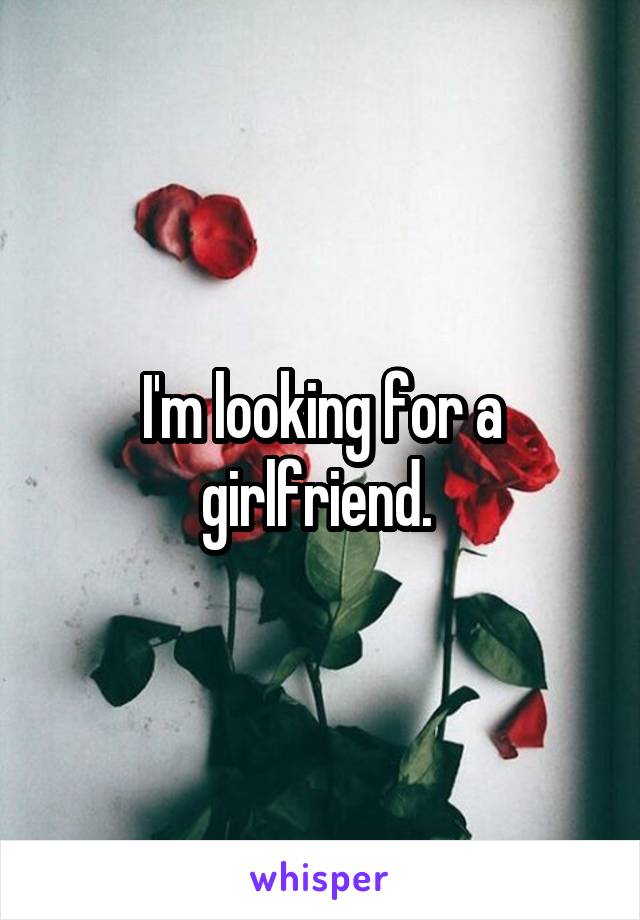 I'm looking for a girlfriend. 