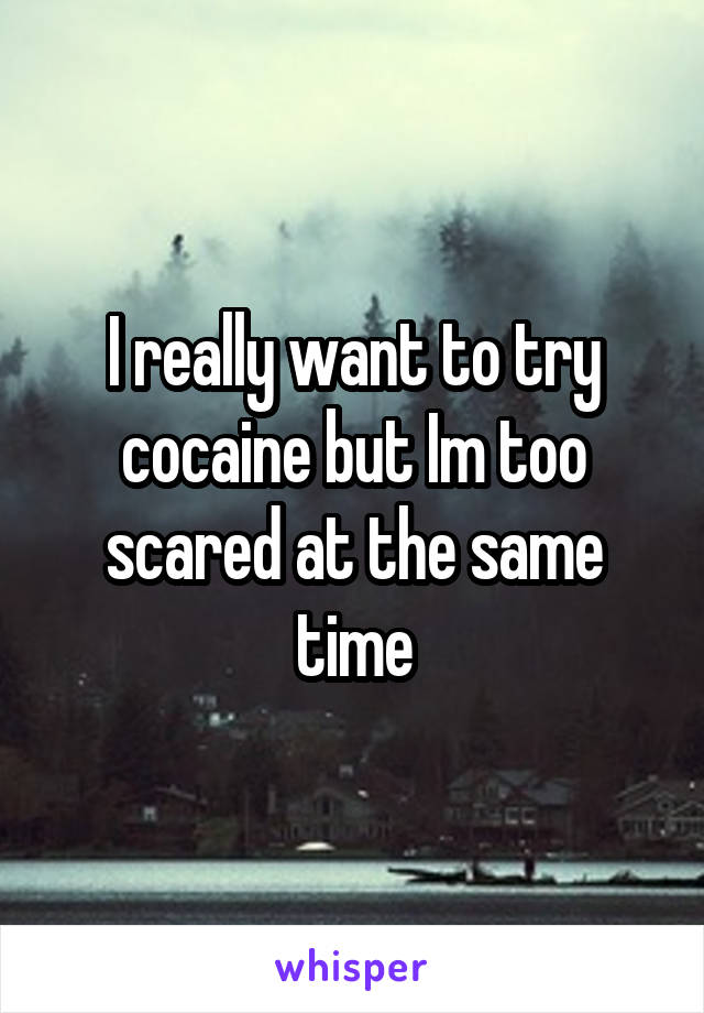 I really want to try cocaine but Im too scared at the same time