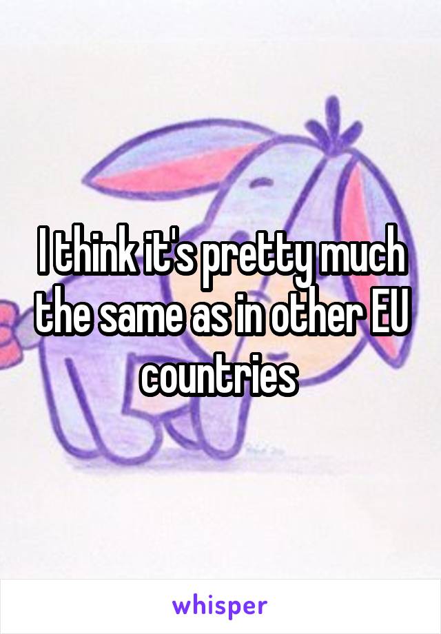 I think it's pretty much the same as in other EU countries 
