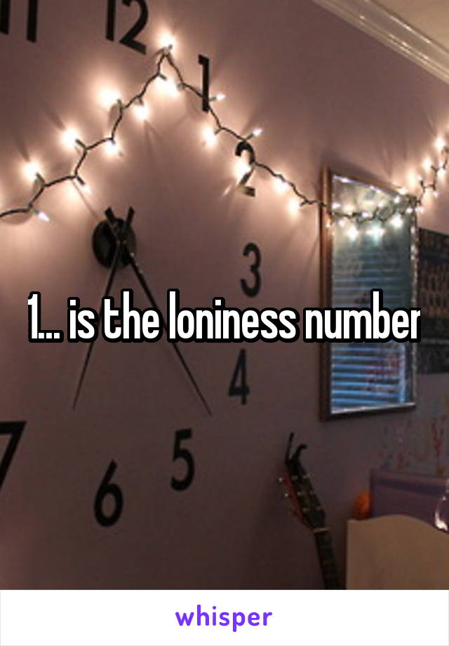 1... is the loniness number