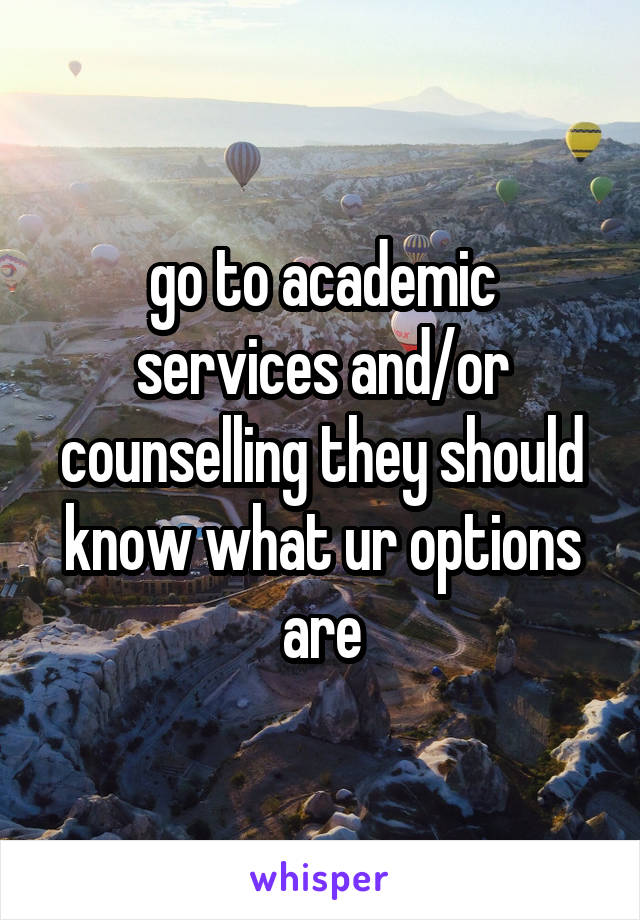 go to academic services and/or counselling they should know what ur options are