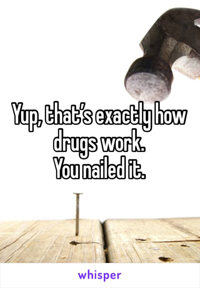 Yup, that’s exactly how drugs work. 
You nailed it. 