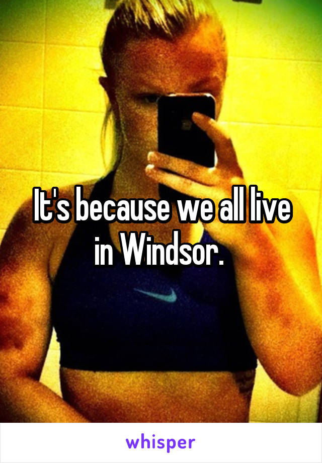 It's because we all live in Windsor. 