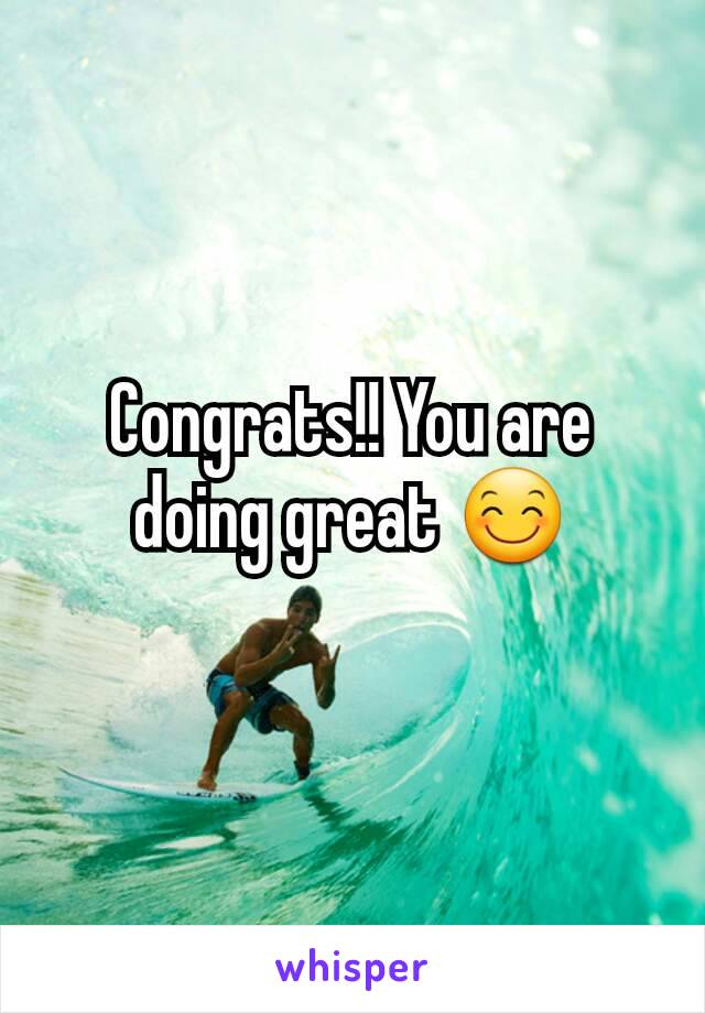 Congrats!! You are doing great 😊