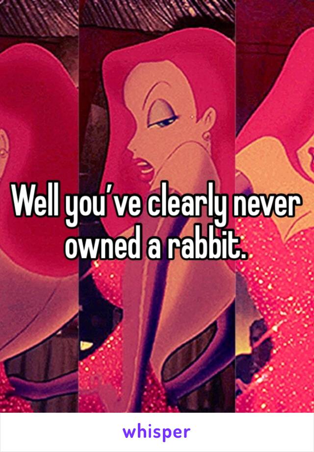 Well you’ve clearly never owned a rabbit. 