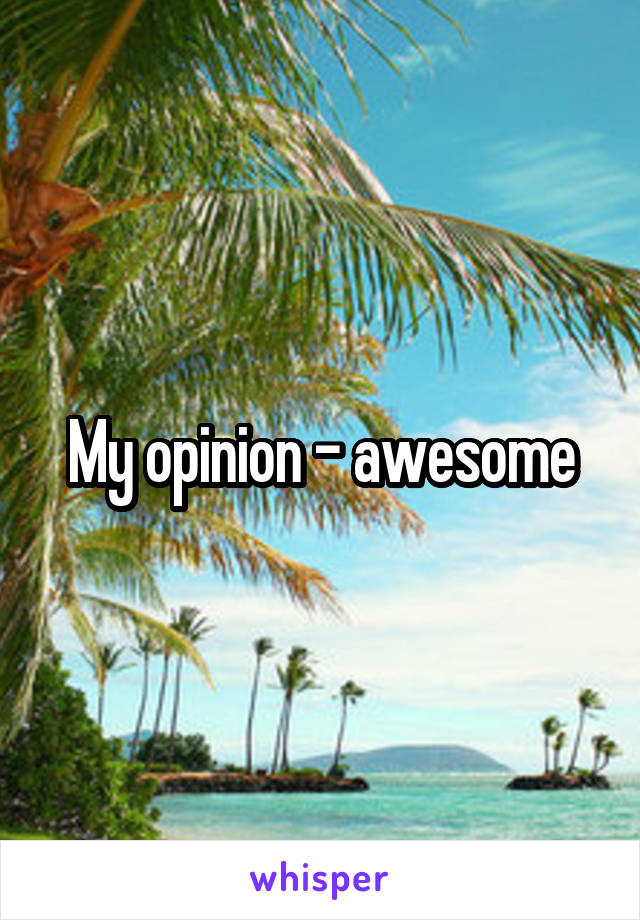My opinion - awesome