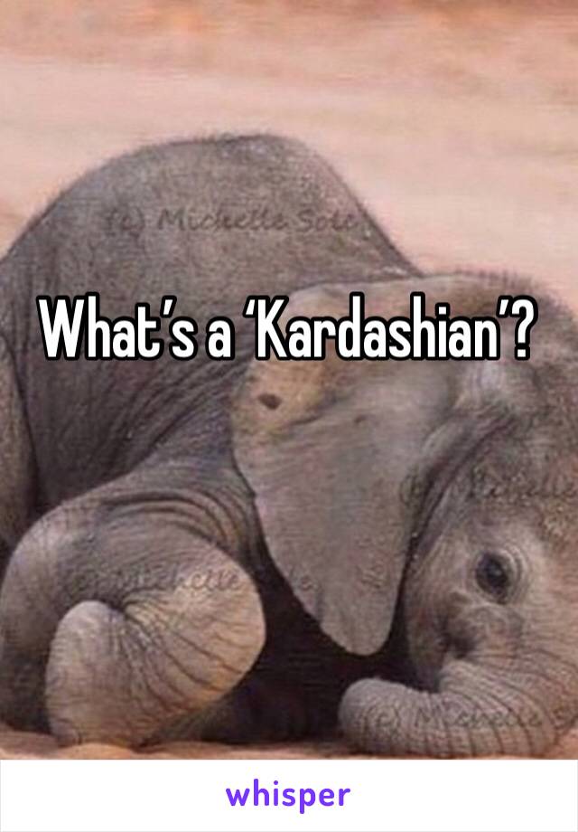 What’s a ‘Kardashian’?

