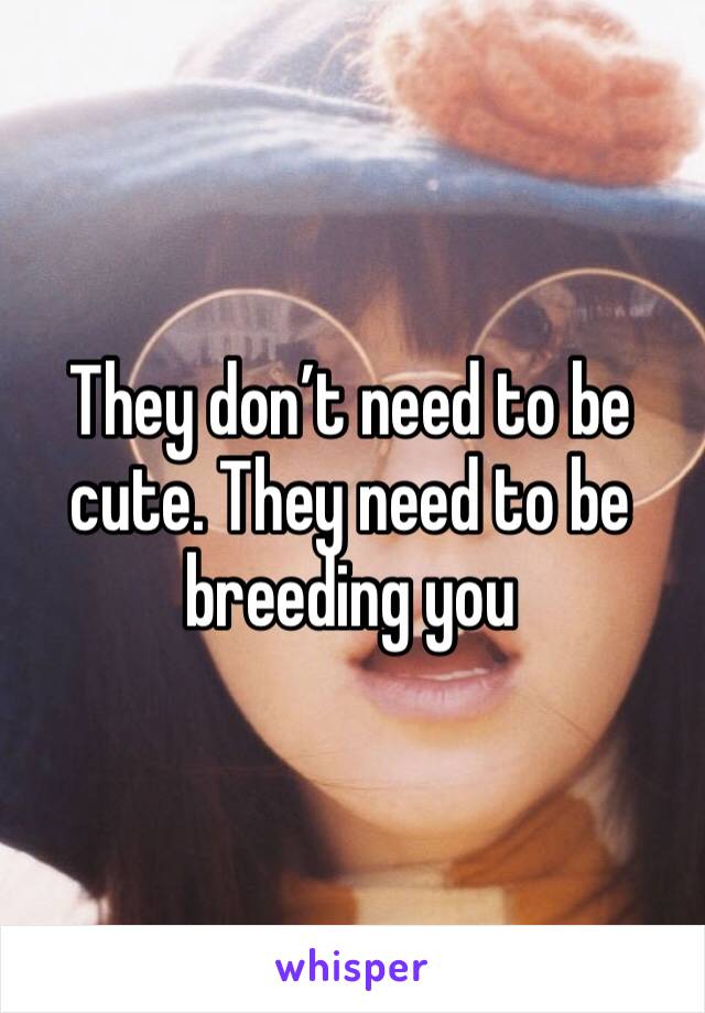 They don’t need to be cute. They need to be breeding you