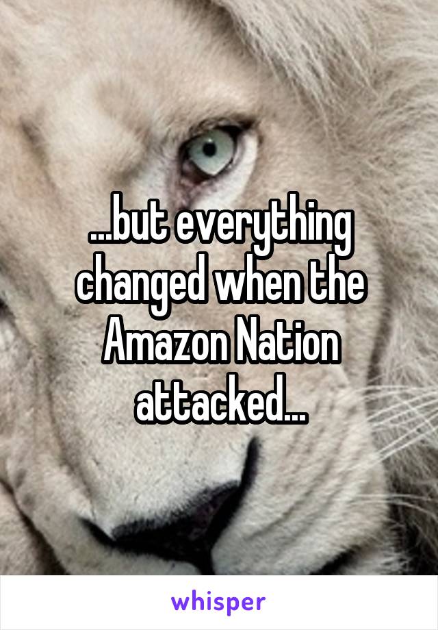 ...but everything changed when the Amazon Nation attacked...