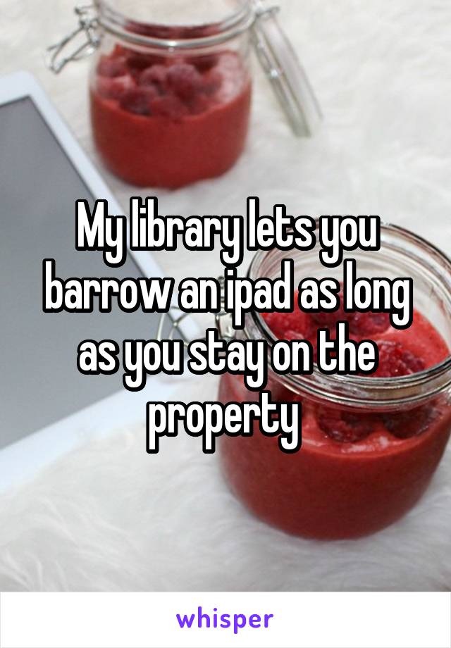 My library lets you barrow an ipad as long as you stay on the property 