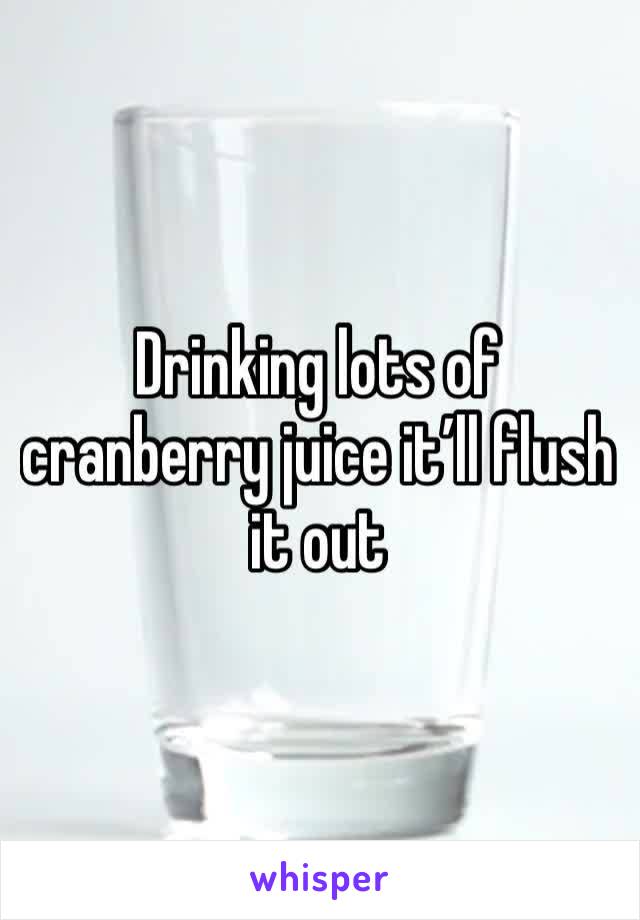 Drinking lots of cranberry juice it’ll flush it out 