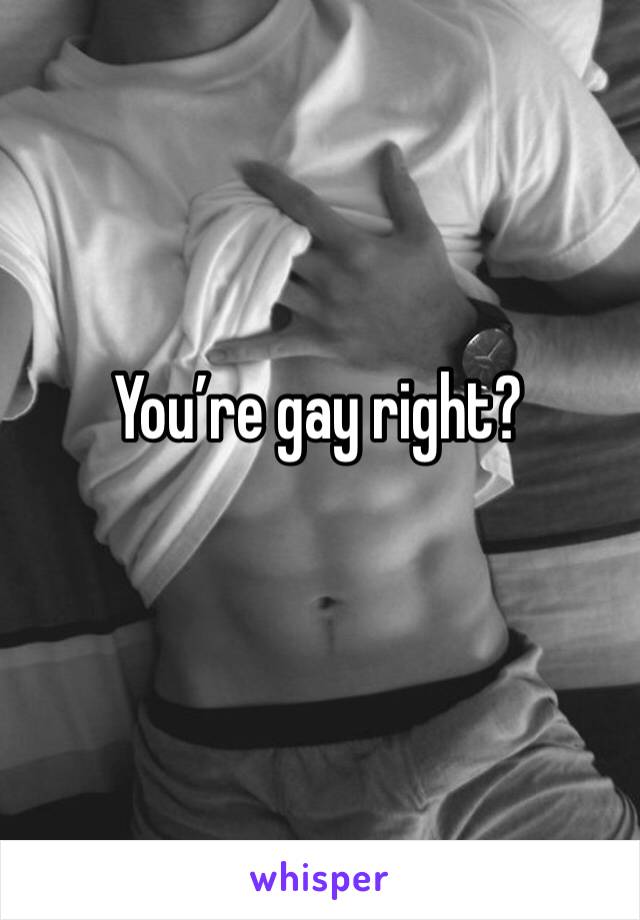 You’re gay right?
