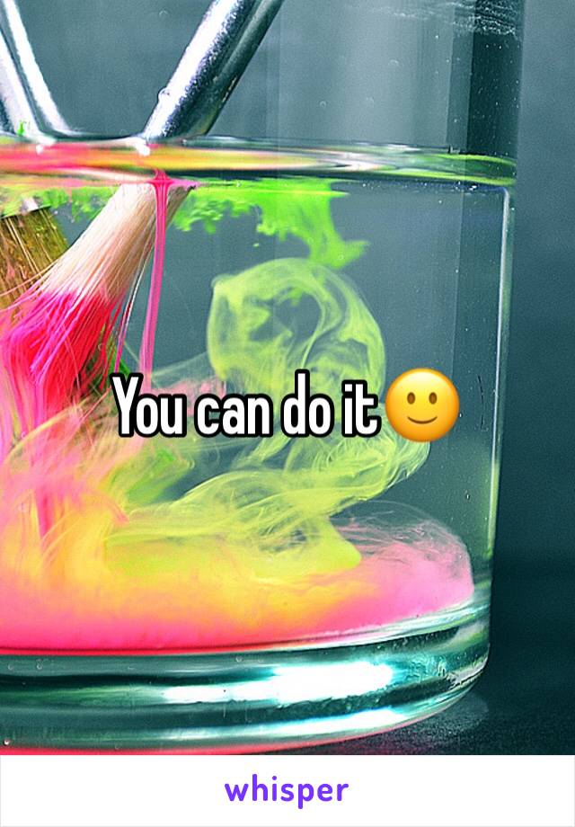 You can do it🙂