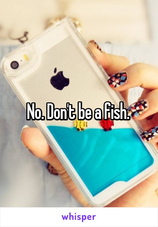 No. Don't be a fish. 