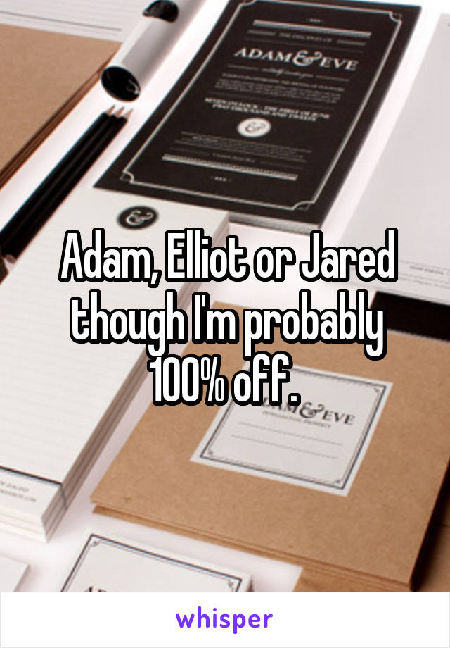Adam, Elliot or Jared though I'm probably 100% off. 