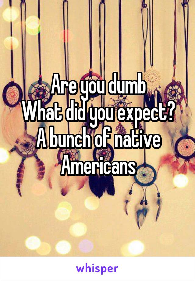 Are you dumb
What did you expect? A bunch of native Americans
