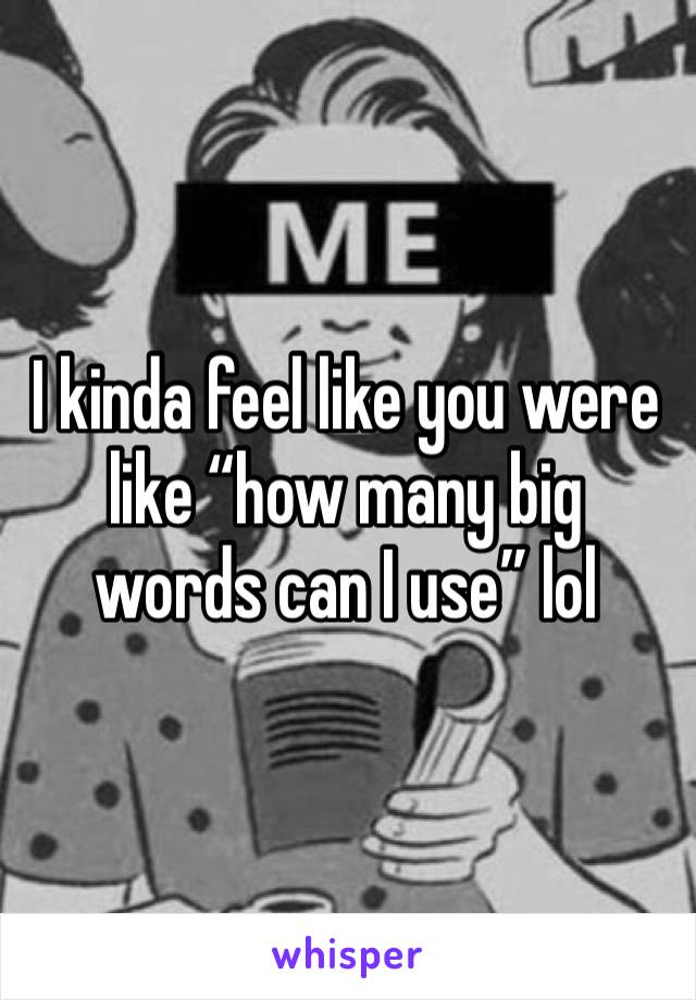 I kinda feel like you were like “how many big words can I use” lol