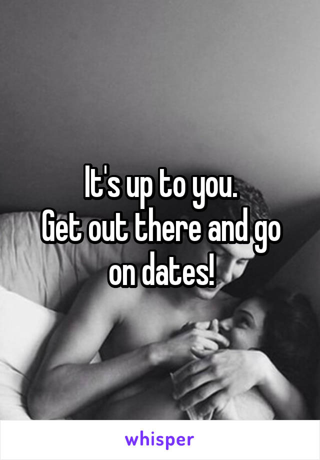 It's up to you.
Get out there and go on dates!