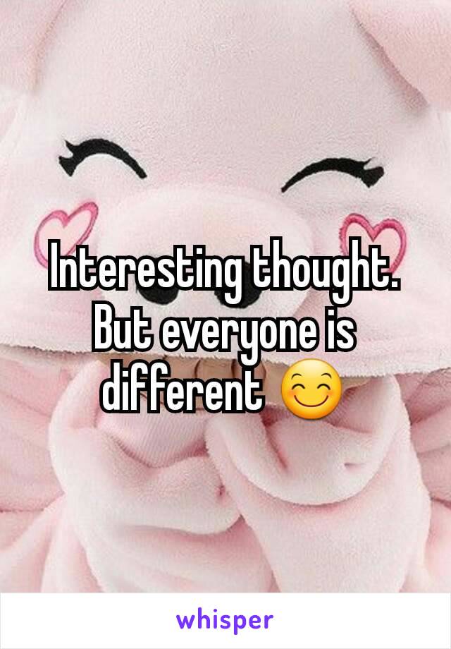 Interesting thought. But everyone is different 😊