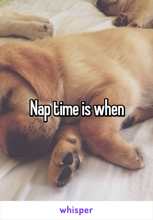 Nap time is when