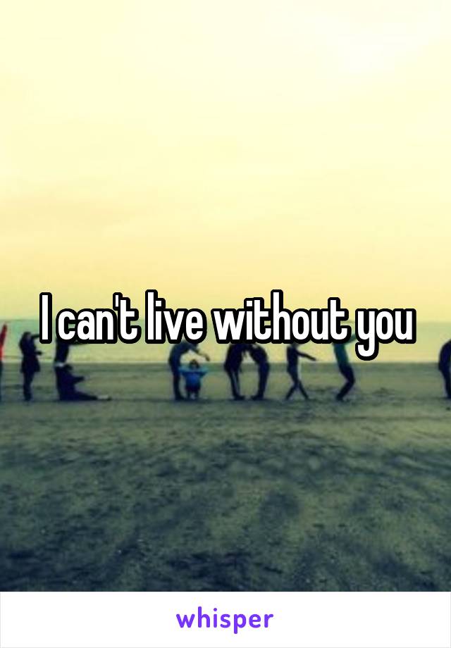 I can't live without you