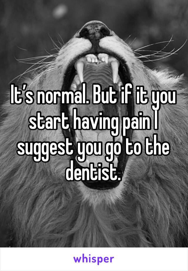It’s normal. But if it you start having pain I suggest you go to the dentist. 
