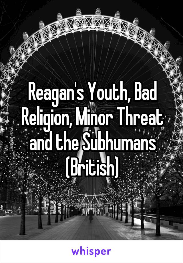 Reagan's Youth, Bad Religion, Minor Threat and the Subhumans (British)