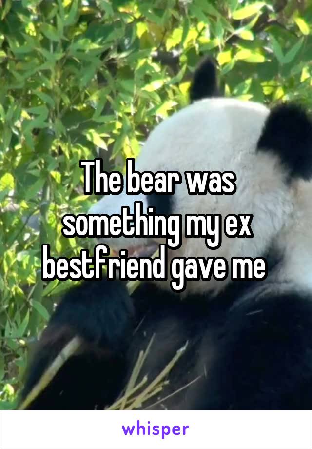 The bear was something my ex bestfriend gave me 