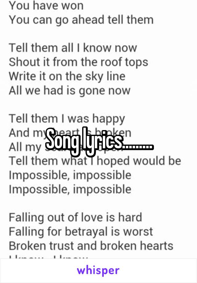Song lyrics.........
