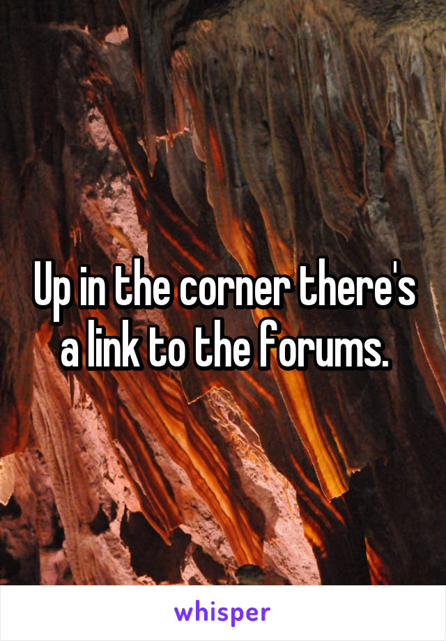 Up in the corner there's a link to the forums.
