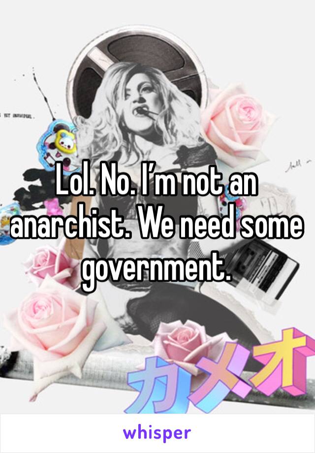 Lol. No. I’m not an anarchist. We need some government.