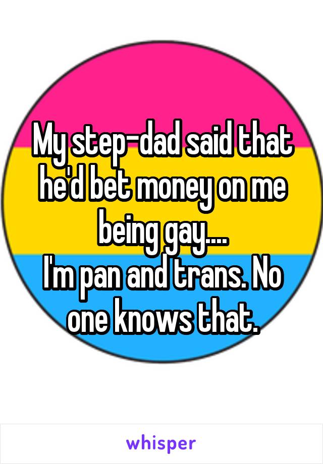 My step-dad said that he'd bet money on me being gay....
I'm pan and trans. No one knows that.