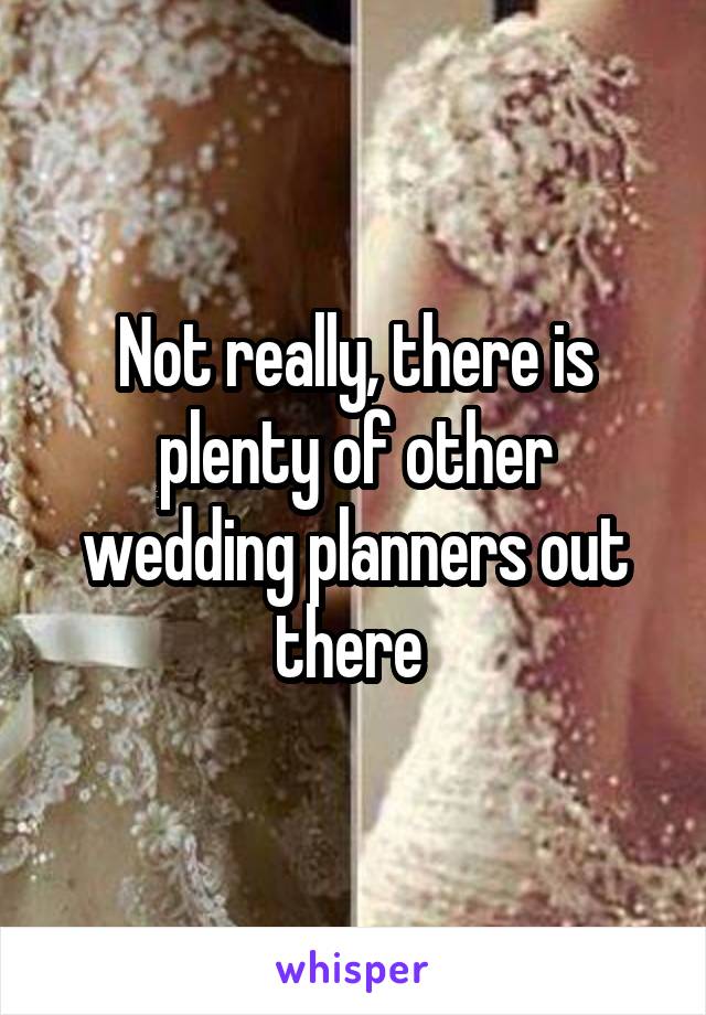 Not really, there is plenty of other wedding planners out there 