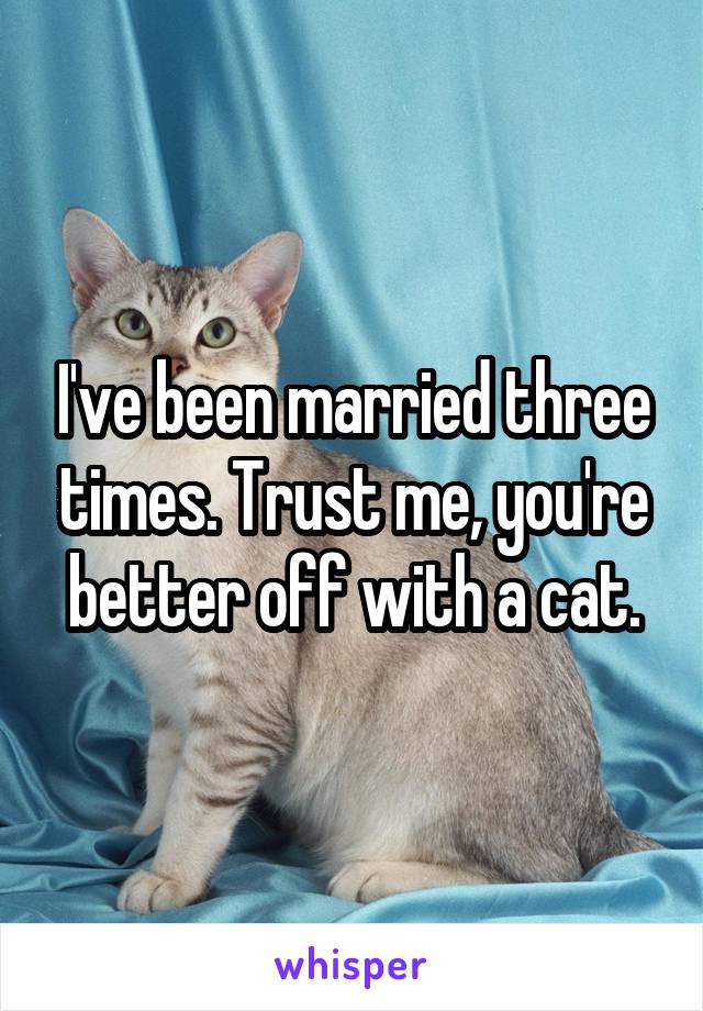 I've been married three times. Trust me, you're better off with a cat.