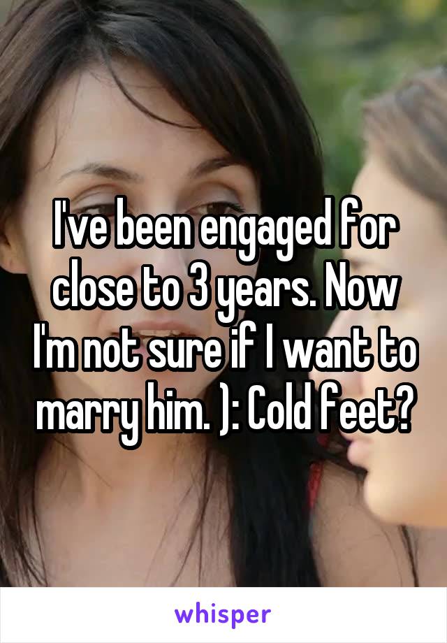 I've been engaged for close to 3 years. Now I'm not sure if I want to marry him. ): Cold feet?