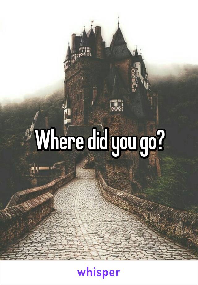 Where did you go?