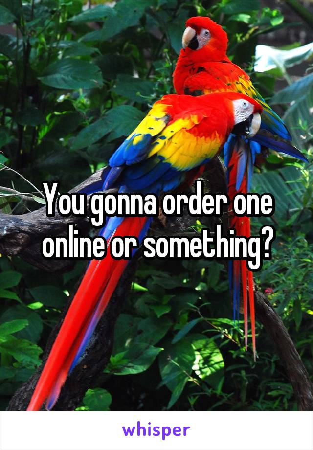 You gonna order one online or something?