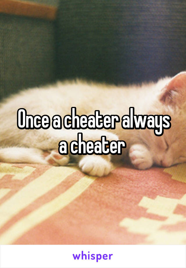 Once a cheater always a cheater 