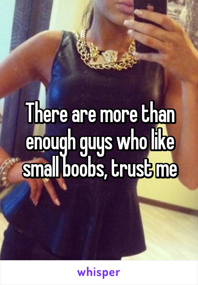 There are more than enough guys who like small boobs, trust me