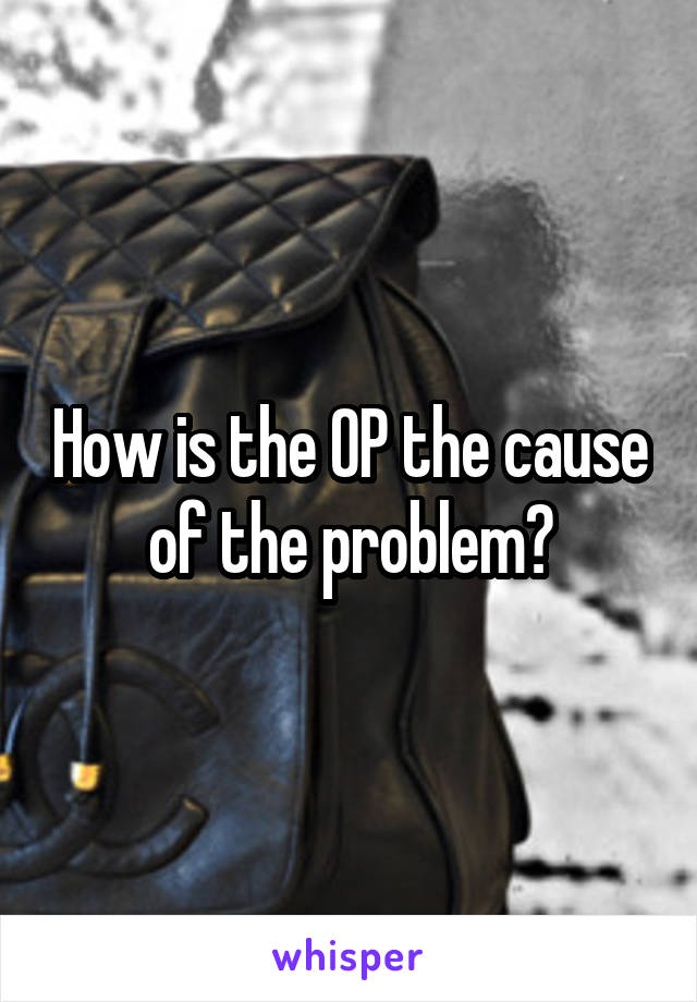 How is the OP the cause of the problem?