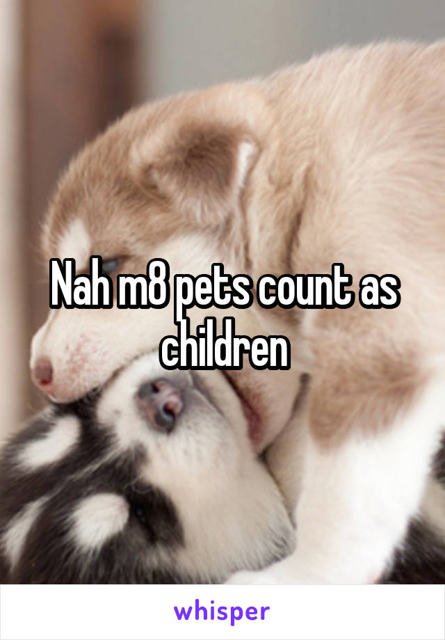 Nah m8 pets count as children