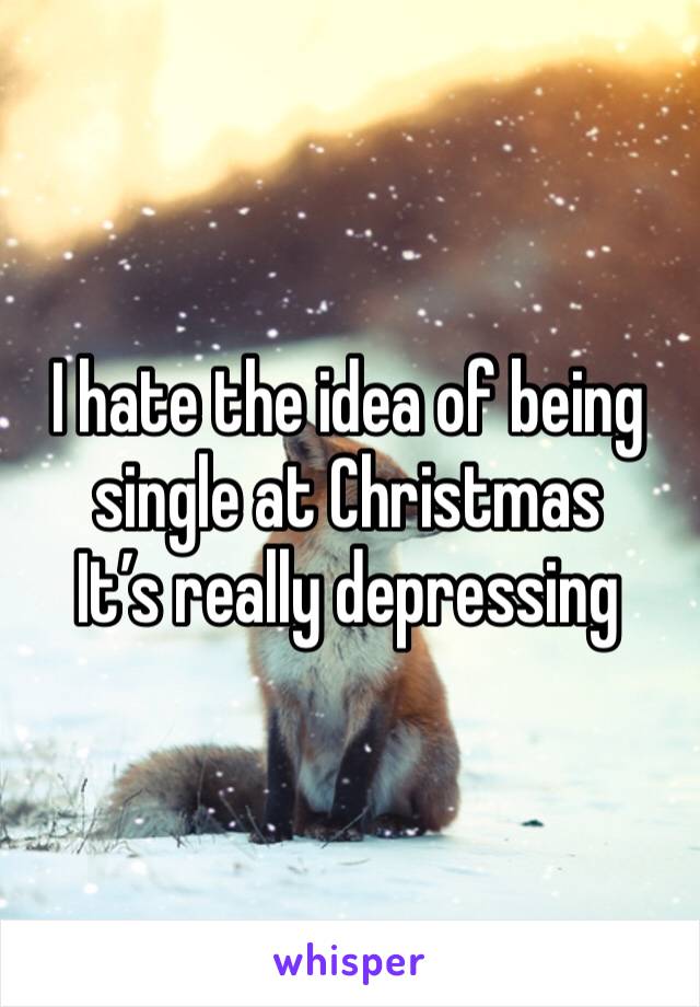 I hate the idea of being single at Christmas
It’s really depressing