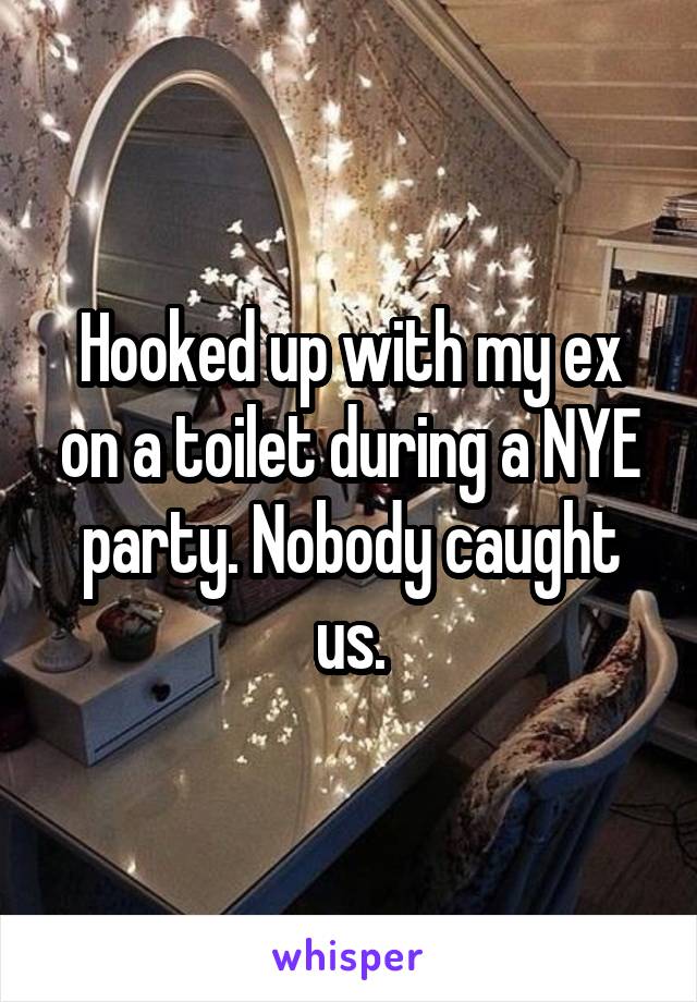 Hooked up with my ex on a toilet during a NYE party. Nobody caught us.