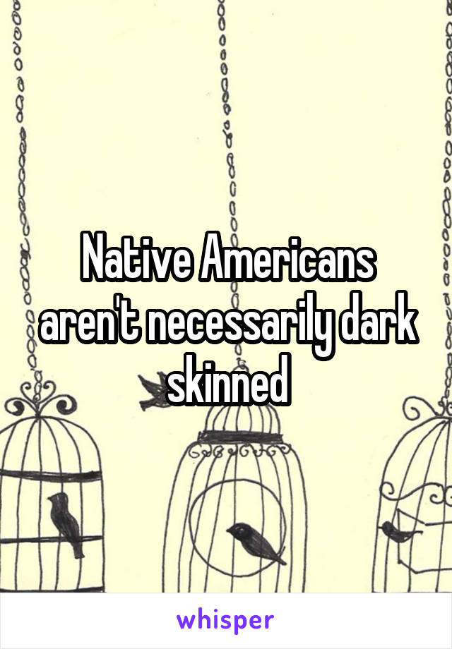 Native Americans aren't necessarily dark skinned