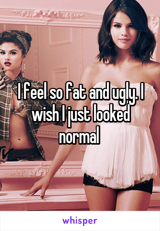 I feel so fat and ugly. I wish I just looked normal 