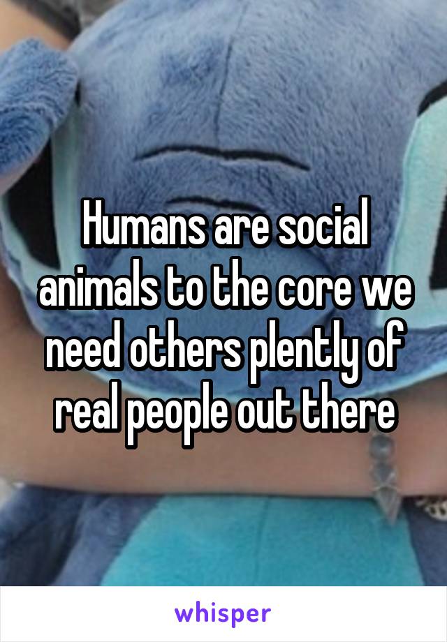 Humans are social animals to the core we need others plently of real people out there
