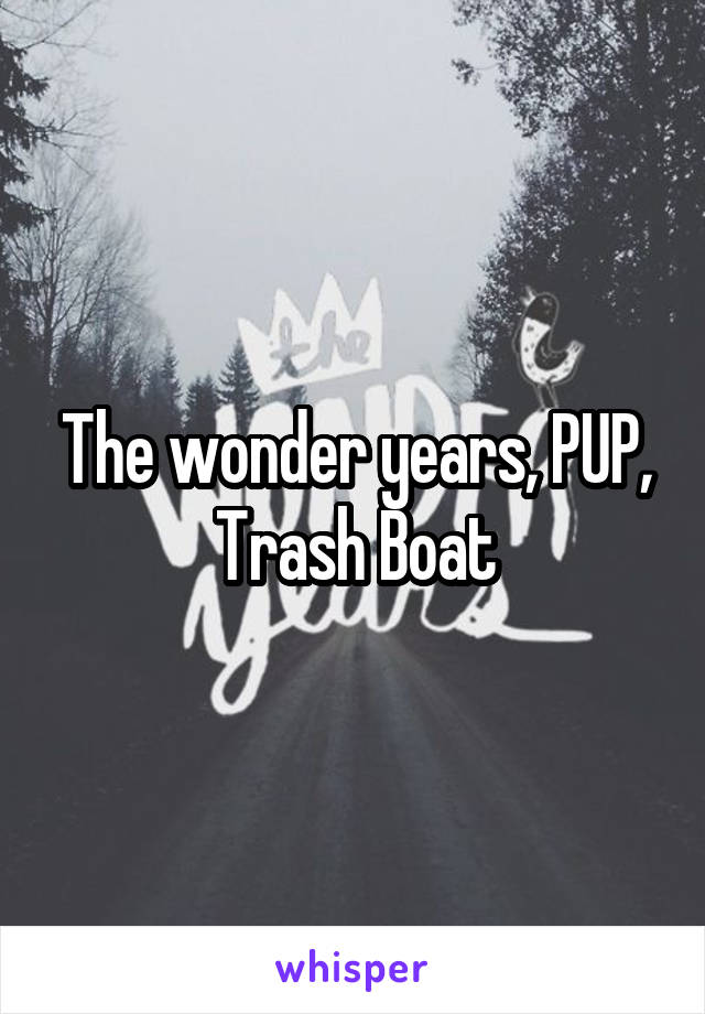 The wonder years, PUP, Trash Boat
