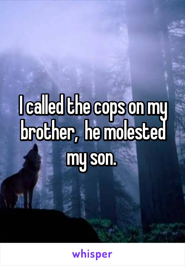 I called the cops on my brother,  he molested my son. 