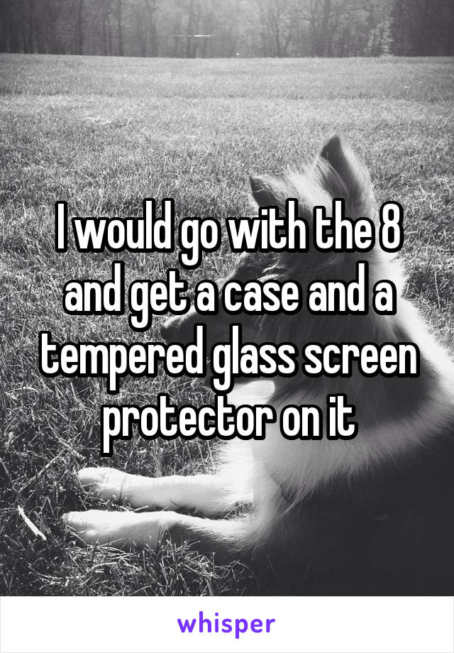 I would go with the 8 and get a case and a tempered glass screen protector on it