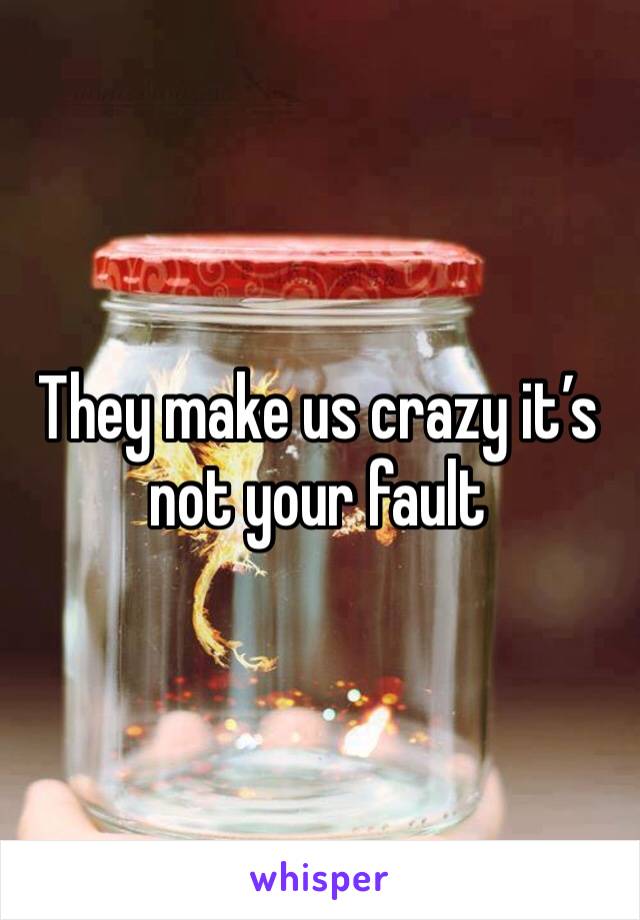 They make us crazy it’s not your fault